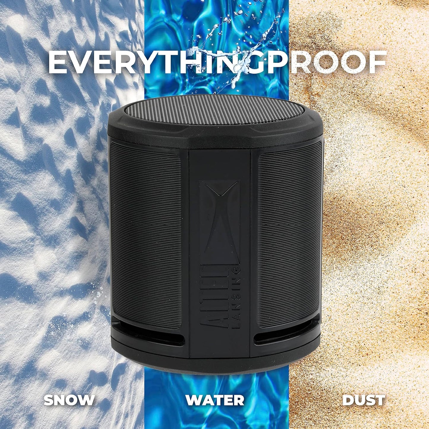 Altec Lansing HydraOrbit - Waterdigte Bluetooth-luidspreker, Liggewig en Draagbare Luidspreker vir Reis- en Buiteluggebruik, Swart