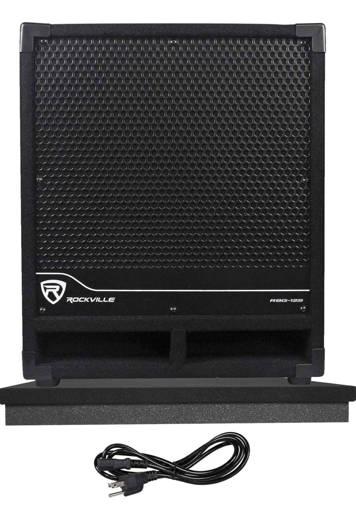 Rockville RBG12S Bass Gig 12" 1400 Watt Aktiewe Aangedrewe PA Subwoofer DJ/Pro Bundel ISO 10-12 Isolasie Platform Akoestiese Styger Kussing vir 10"/12" Subwoofers