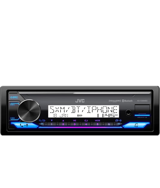 JVC KD-X38MBS Motor- en Maritieme Digitale Media-Ontvanger met Bluetooth, USB, SiriusXM Gereed, Versoenbaar met Amazon Alexa, Konformeel Bedekte PCB
