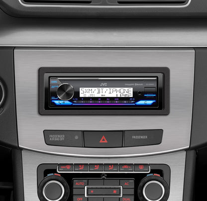 JVC KD-X38MBS Motor- en Maritieme Digitale Media-Ontvanger met Bluetooth, USB, SiriusXM Gereed, Versoenbaar met Amazon Alexa, Konformeel Bedekte PCB