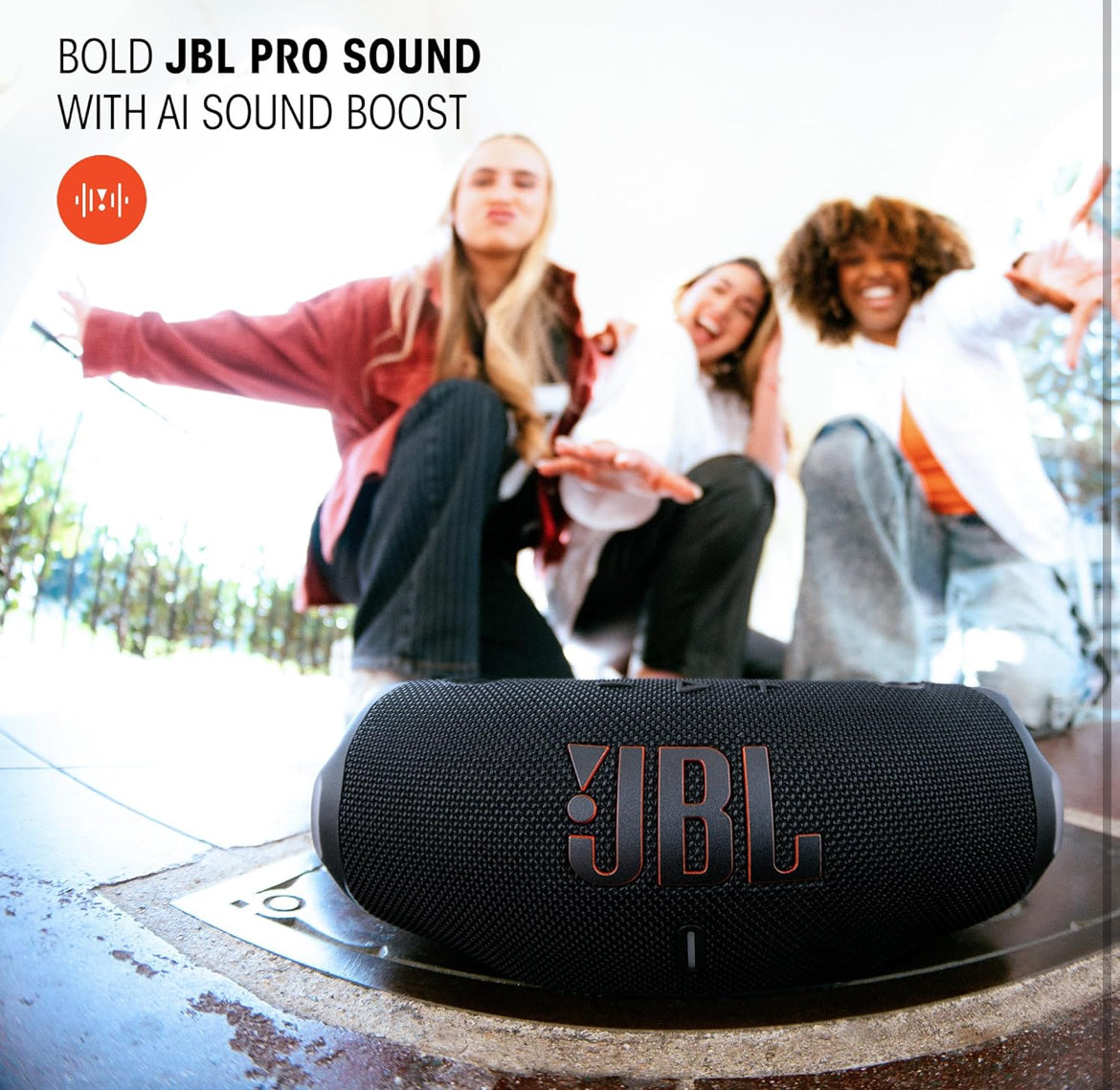 JBL Charge 6 - Portable Waterproof & Drop-Proof Bluetooth Speaker with a Sturdy/Removable Carrying Strap (Purple)