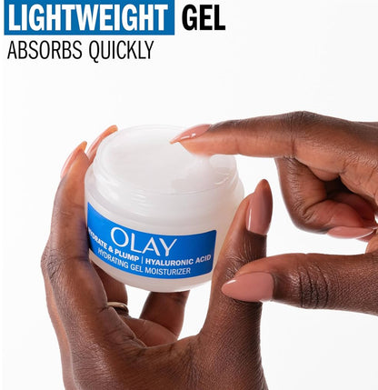 Olay Hialuroniese Suur Gesigbevogtiger, Voller & Hidrerende Jel vir Droë Vel, Behou & Herstel Vog, met Niasinamied (56 g)