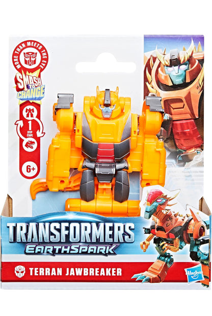 Transformers EarthSpark 1-Step Smash Changers Terran Jawbreaker 4-Inch Action Figure, Robot Toys for Boys and Girls 6 and Up