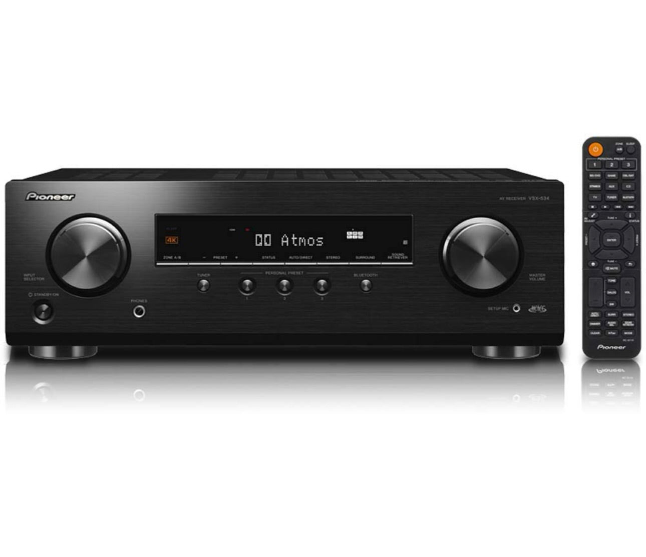 Pioneer VSX-534 Tuis Oudio Slim Oudiovisuele Ontvanger 5.2-Kanaal HDR10, Dolby Vision, Atmos en Virtueel Geaktiveer met 4K en Bluetooth