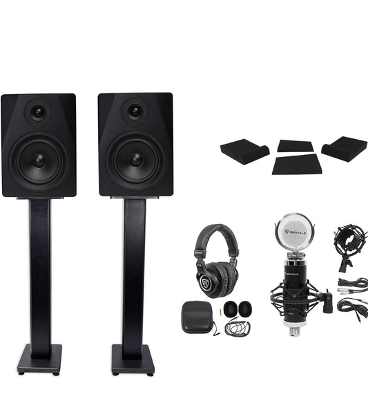 Rockville Pair DPM5B 5.25" 300w Aktiewe Studio Monitore - BUNDEL