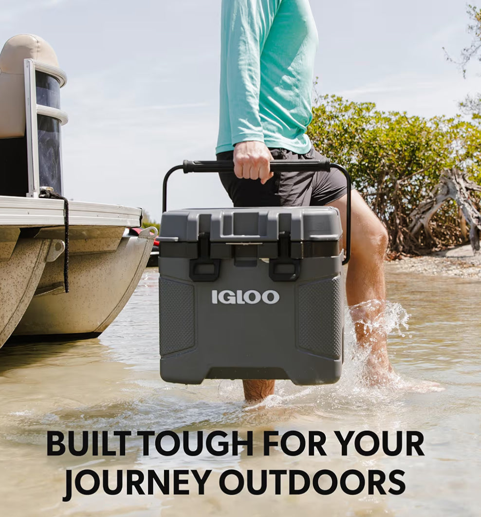 Igloo Trailmate Cooler 50Qt Durable Insulated Hard Shell Ice Chest - Carbonite