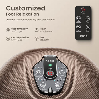 Foot Massager Machine w/ Heat Shiatsu Foot Massager for Plantar Fasciitis Wireless Control - Up to US 12