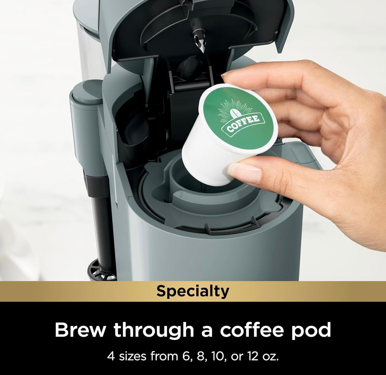 Ninja Pods & Grounds Specialty Single-Serve Coffee Maker, K-Cup Pod Compatible- Sage Green (PB051SG)