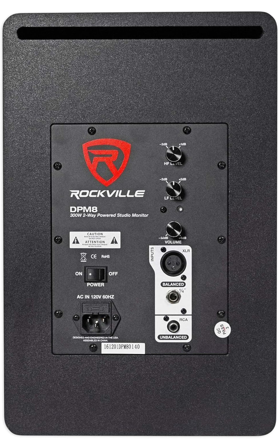 Rockville (2) DPM8B Dual Powered 8" 600w Active Recording Studio Monitors+Pads
