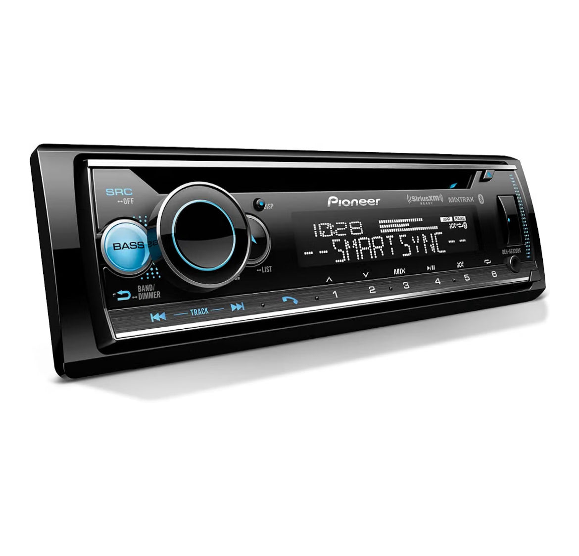 Pioneer 1-Din CD Car Stereo with Bluetooth USB/AUXCD Receiver, Color Change, FLAC, AM/FM Radio, Detachable Face, 50W x 4, Voice Control, Hi-Volt RCA Preouts