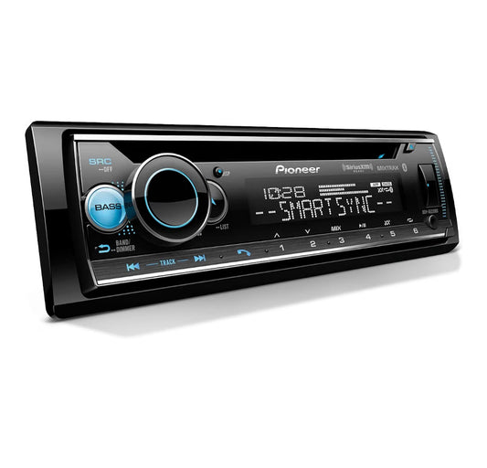 Pioneer 1-Din CD Car Stereo with Bluetooth USB/AUXCD Receiver, Color Change, FLAC, AM/FM Radio, Detachable Face, 50W x 4, Voice Control, Hi-Volt RCA Preouts