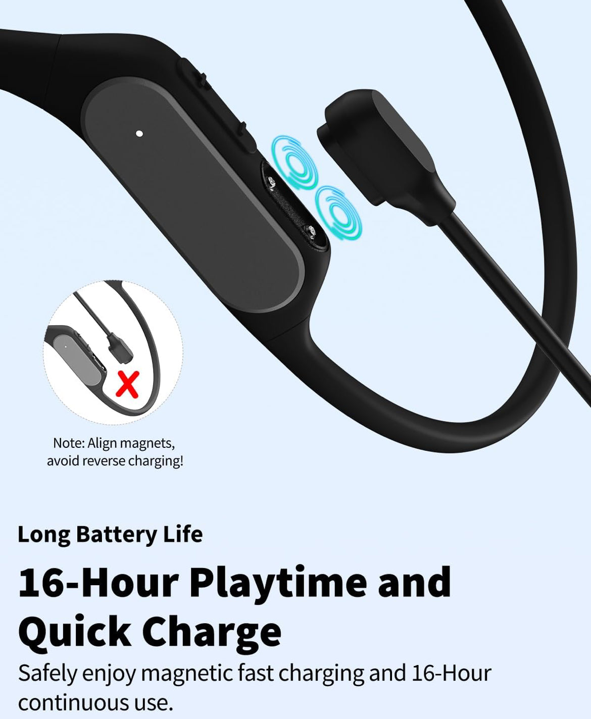 TOZO Upgraded Open Ear Headphones Bluetooth 5.3 Air Conduction Wireless Headphones Sport Earbuds with Premium Sound, 32 EQs via APP, Dual-Mic Call Noise Reduction Earphones with Hair Band for Cycling
