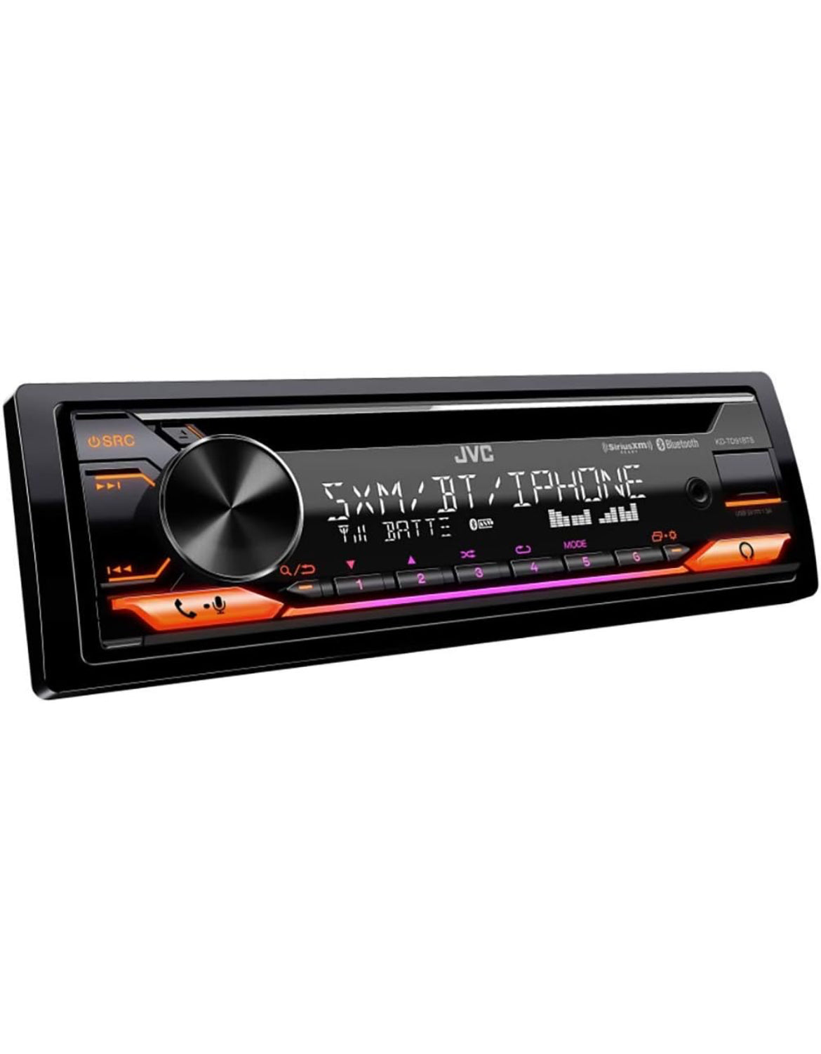 JVC KD-TD91BTS Bluetooth Car Stereo Receiver with USB Port – 2-Line LCD Display, AM/FM Radio – CD and MP3 Player - Amazon Alexa Enabled – Single DIN - 13-Band EQ (Black)