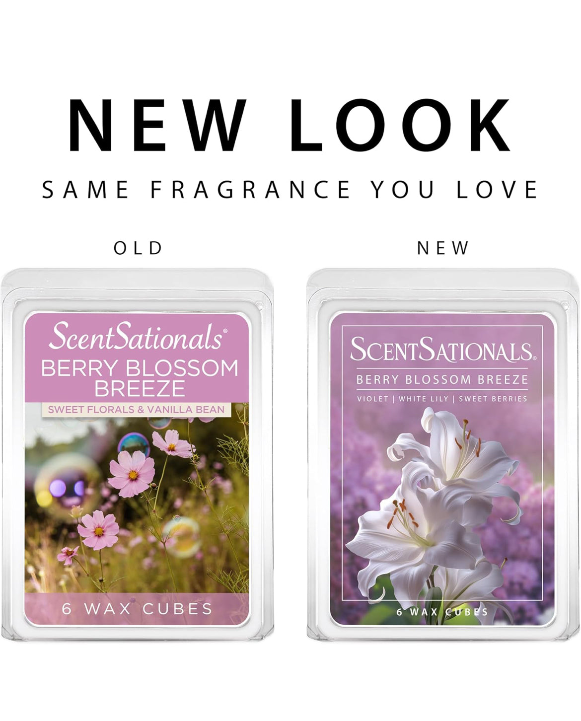 Scentsationals Wax Melts, Wax Cubes Strong Scent - Berry Blossom Breeze - Long Lasting Scented Wax Melts for Warmer - 10oz (Pack of 4)