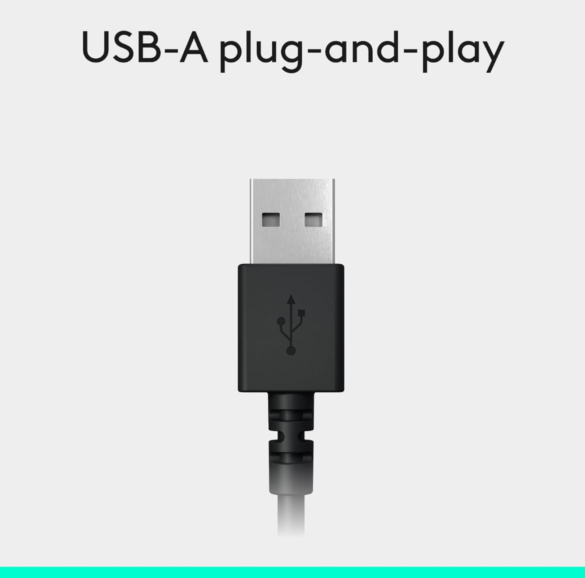 Logitech H390 Bedrade Koptelefoon vir rekenaar/skootrekenaar, Stereo-koptelefoon met geraasdempende mikrofoon, USB-A, Inlynbeheer, Werk met Chromebook