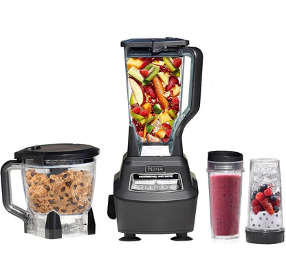 Ninja Blender, Mega Kombuisstelsel, 1500W, 4 Funksies met 72 Blenderbeker, 64 Verwerkerbak, 2 Nutribekers + Dekels - Swart BL770