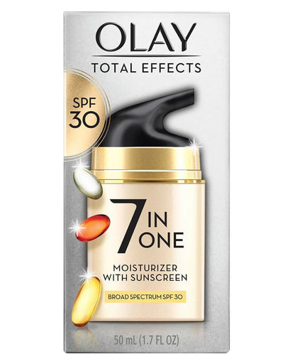 Olay Gesigbevogtigende Melk SPF 30 Totale Effekte vir Droë Vel, 7 Voordele insluitend Verklein Porië, Teenveroudering, 1.7 oz