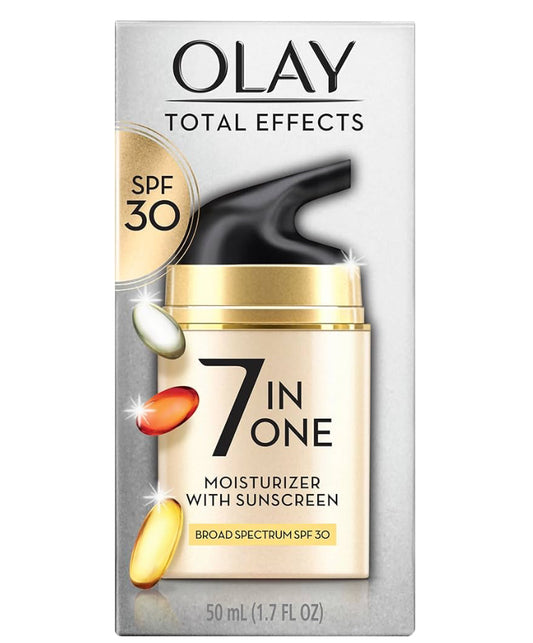 Olay Gesigbevogtigende Melk SPF 30 Totale Effekte vir Droë Vel, 7 Voordele insluitend Verklein Porië, Teenveroudering, 1.7 oz