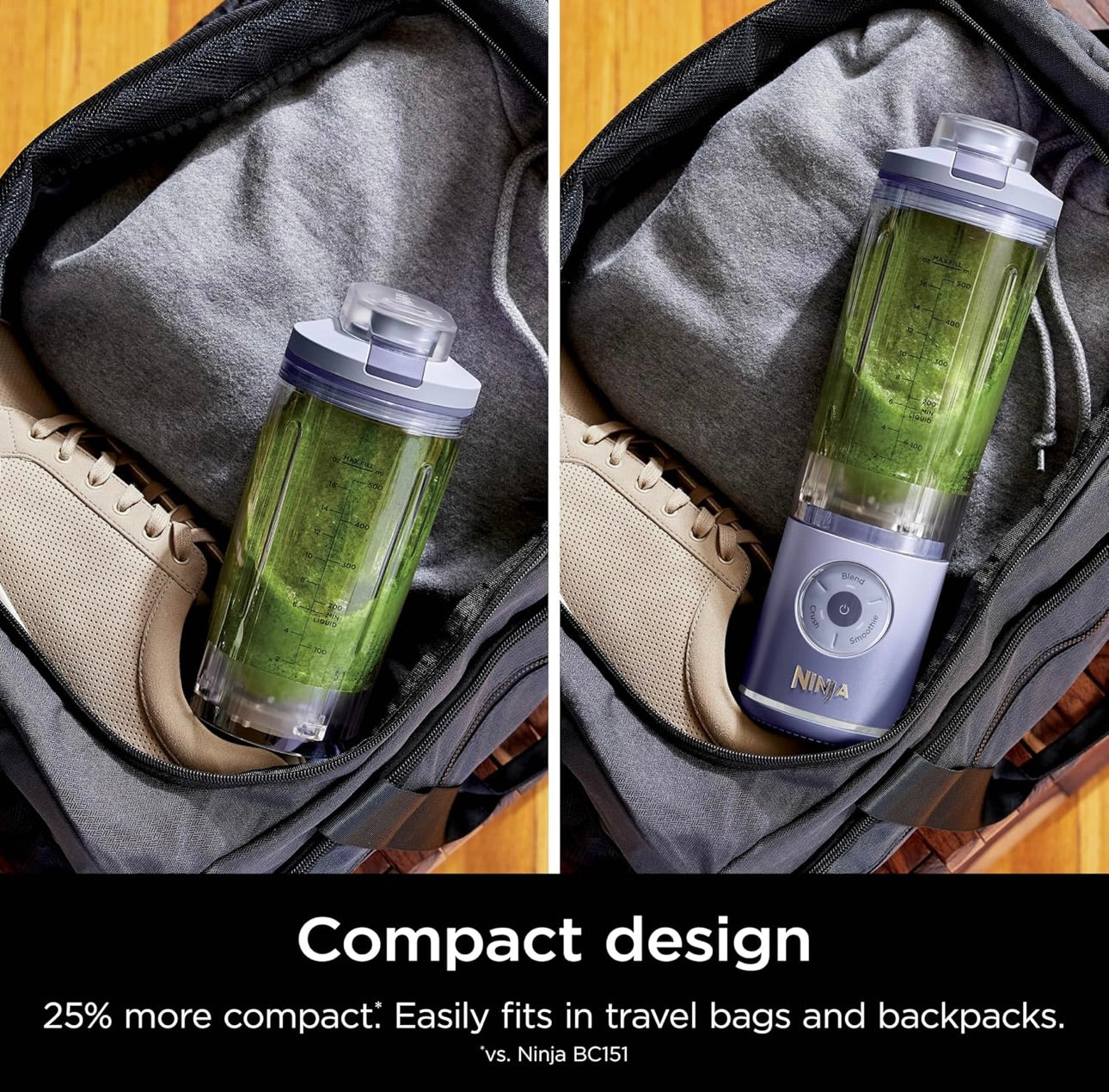 Ninja Blast Max, Portable Blender + Twist & Go, Personal Smoothie, Blend, Ice Crush, 3 Programs, Cordless, 22 oz - LAVENDER