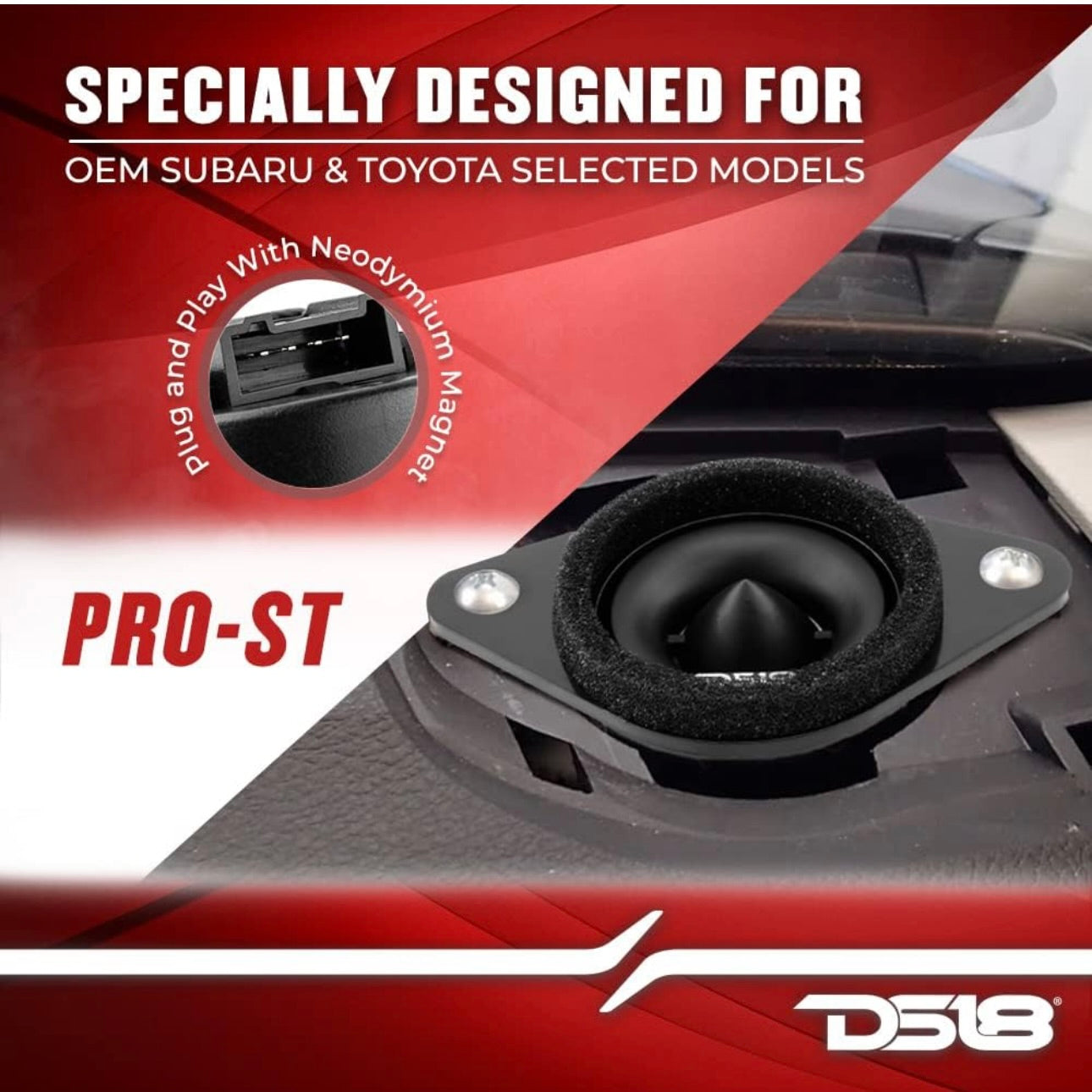 DS18 PRO-ST OEM Upgrade Bullet Compression Tweeters w/ Crossovers 1.9" (Pair)
