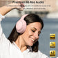HT3 Hybrid Noise Cancelling Headphones, 90H Battery Life Over Ear Bluetooth 6.0 Foldable Headset, AI Voice Assistant - Pink