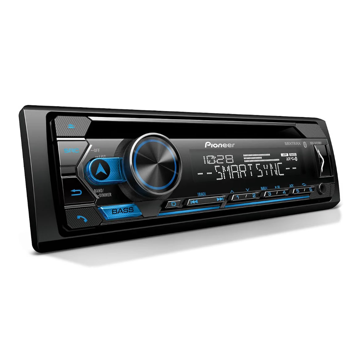 Pioneer Single Din CD Car Stereo with Bluetooth, USB/AUX. HD Radio CD Receiver, SiriusXM, Color Change, FLAC, AM/FM, Detachable Face, 13-Band EQ, 50W x 4, Voice Control, Hi-Volt RCA Preouts