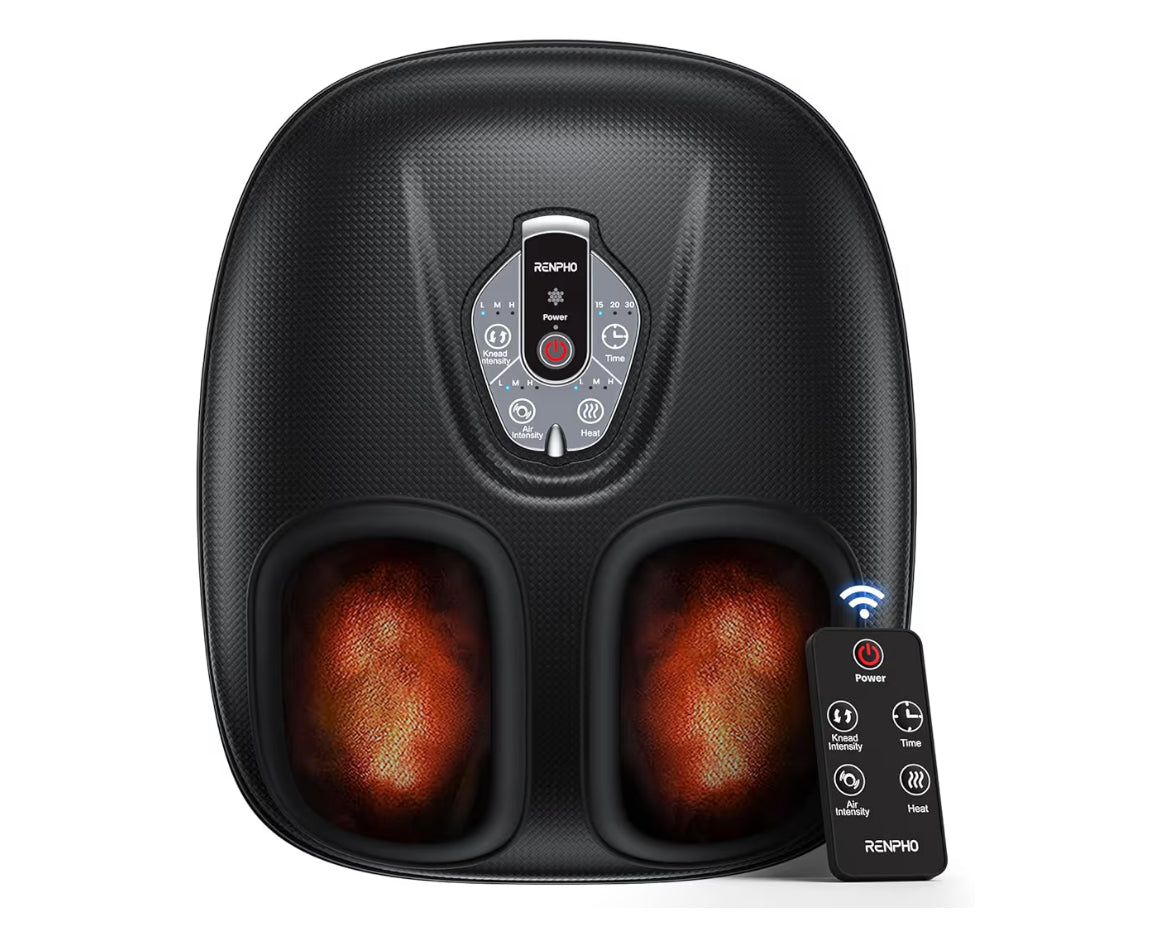 Foot Massager Machine w/ Heat Shiatsu Foot Massager for Plantar Fasciitis - (Black)