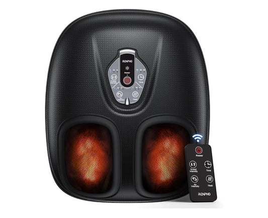 Foot Massager Machine w/ Heat Shiatsu Foot Massager for Plantar Fasciitis - (Black)