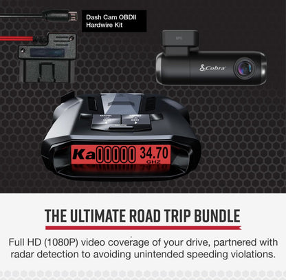 Cobra RAD 700i Laser Radarverklikker & SC100 Slim Dash Cam Agteropsporing, DSP, Volle HD 1080P Resolusie, Ingeboude WiFi & GPS