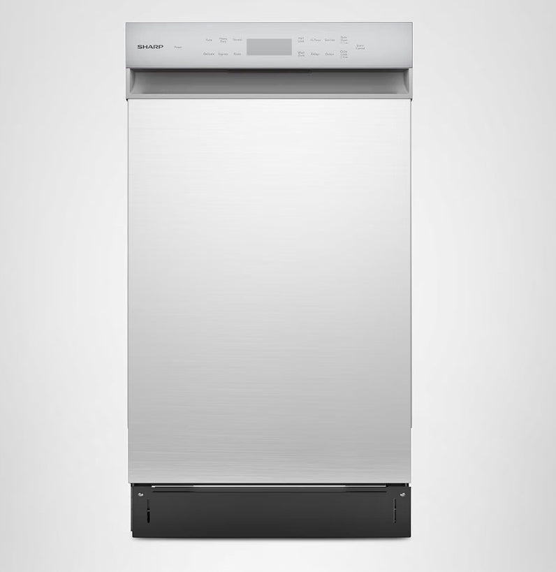 Sharp SDW4523MS 18-Inch Built-In Dishwasher, Stainless Steel, 47 dB, Third Rack, 8 Place Settings, 6 Wash Cycles