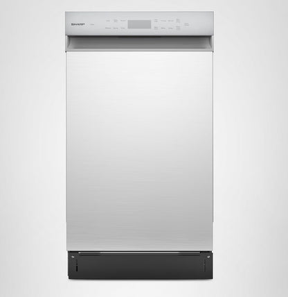 Sharp SDW4523MS 18-Inch Built-In Dishwasher, Stainless Steel, 47 dB, Third Rack, 8 Place Settings, 6 Wash Cycles
