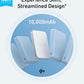 Anker MagGo Power Bank, Ultra Slim 10000mAh Magnetic Battery Pack, Qi2 Certified - WHITE