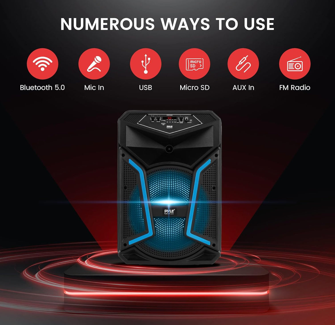 Draagbare Bluetooth PA Luidsprekerstelsel - 800W Buite Bluetooth Luidspreker Draagbare PA Stelsel met Mikrofoon In, Partytjieligte, MP3/USB, FM Radio, Rolwiele - Mik, Afstandbeheer