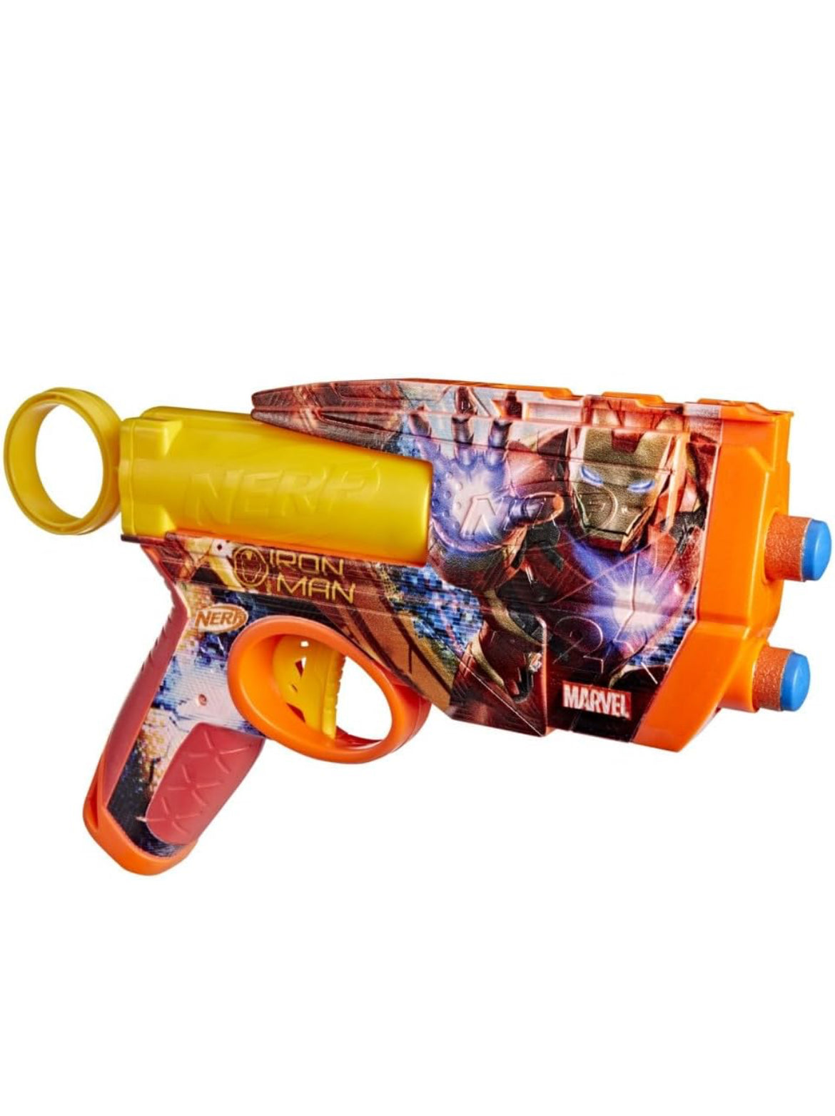 Nerf Marvel Iron Man Dart Blaster | 4 Nerf N1 Foam Darts | Iron Man-Inspired Blaster Skin Designs | Kids Gifts |Outdoor Toys & Games for Ages 8+