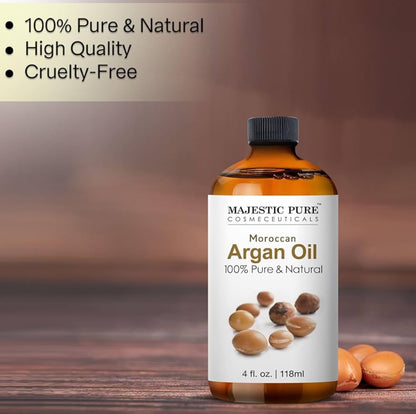 Suiwer Essensiële Olie met Glasdrupper - 100% Suiwer en Natuurlik - Essensiële Olies vir Diffuser, Aromaterapie, Seep- en Kersmaak, Marokkaanse Argan Essensiële Olie, Marokkaanse Argan Olie, 4 Fl Oz