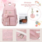 Backpack for Girls Laptop Backpacks 15.6 Inch College Cute Bookbag Anti Theft Primary Elementary School Bag Casual Daypack for Students Teens Girl Women (Pink)