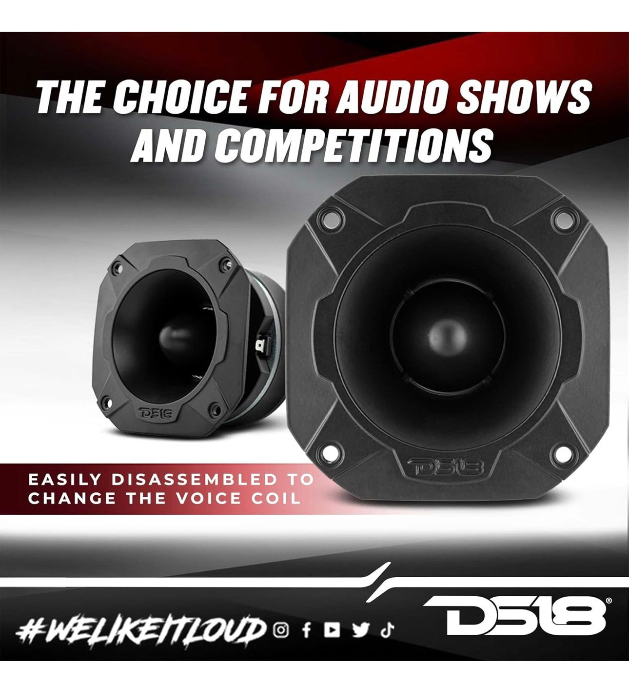 DS18 PRO-TWX3 4" Super Bullet Tweeter 480 Watts 1.5" Aluminum 4-Ohm(1 PC)