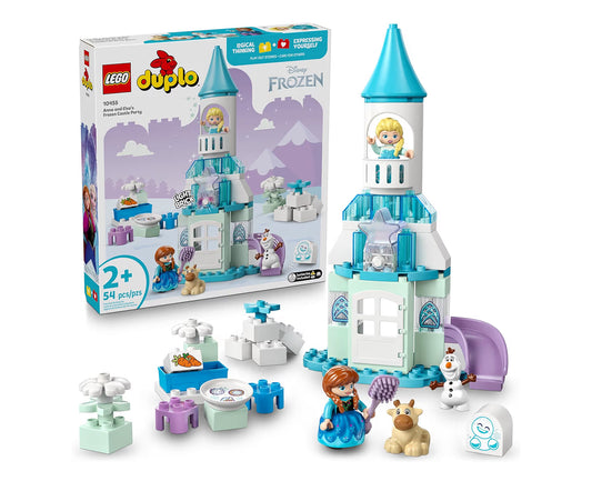 LEGO DUPLO Disney Anna and Elsa’s Frozen Castle Party Building Blocks for Pretend Play and Sensory Development