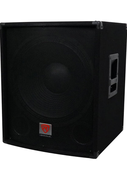 Rockville SBG1184 18" 1000 Watt Passiewe 4-Ohm Pro DJ Subwoofer, MDF/Paalmontering