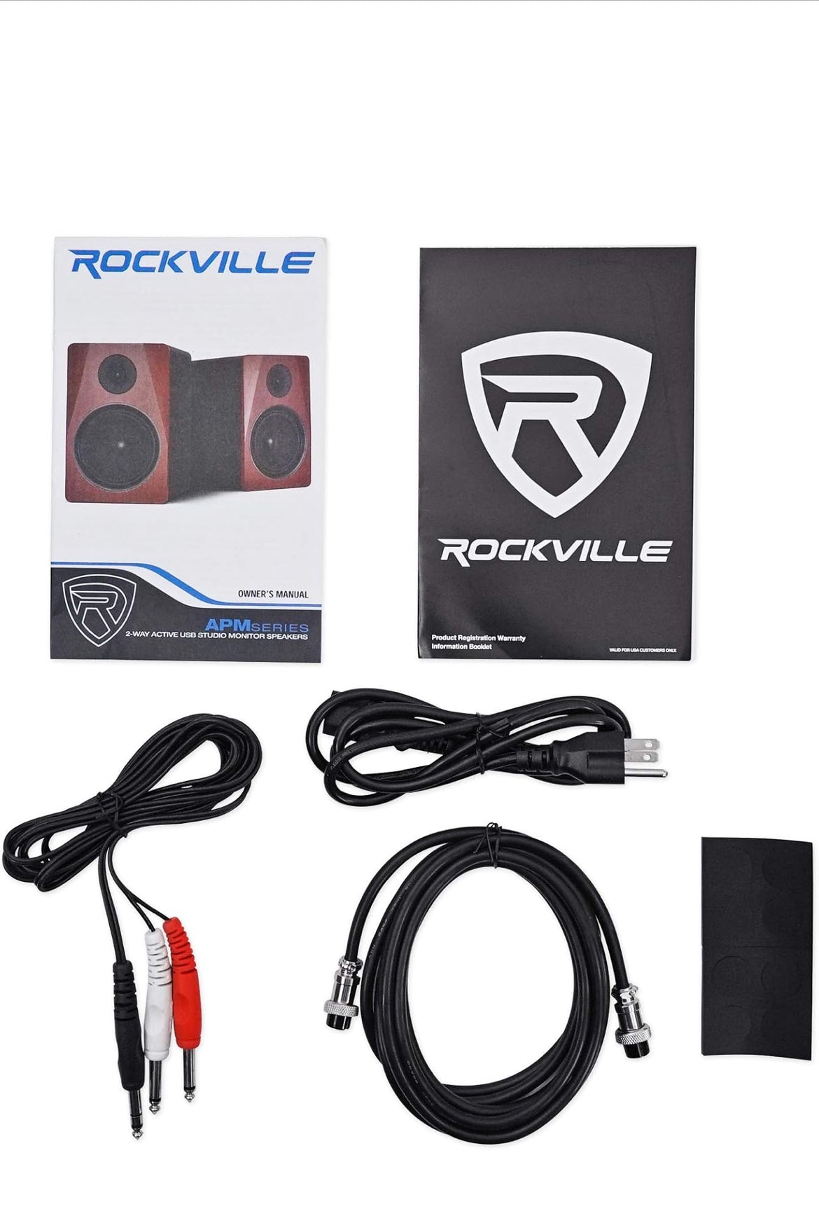 Rockville Pair APM6W 6.5" 2-Way 350 Watt USB Studio Monitors+36" Stands+Pads