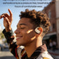 OpenWear Open Ear Headphones, Adjustable Ear Hooks, Ultra Comfort, Bass Bluetooth Headphones 5.4 with Smart Digital Display (Khaki)