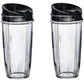 Nutri Ninja 24-Ounce BPA-Free Tritan Cup with Spout Lid, 2-Pack, XSK2424, Compatible with: BL45x/BL48x/BL49x/BL64x/BL68x/BN4xx/BN75x/BN8xx/BR6xx/ SS1xx/SS15x/SS3xx/SS4xx/CB1xx/CB3xx/CB4xx/TB3xx/TB4xx