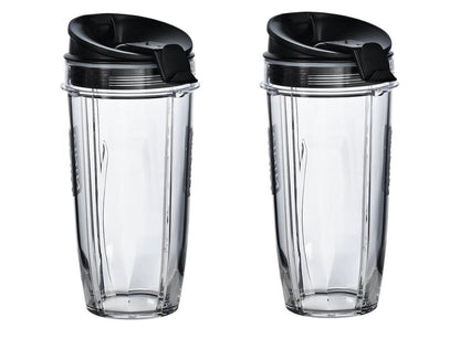 Nutri Ninja 24-Ons BPA-vrye Tritan-beker met Tuitdeksel, 2-pak, XSK2424, Versoenbaar met: BL45x/BL48x/BL49x/BL64x/BL68x/BN4xx/BN75x/BN8xx/BR6xx/ SS1xx/SS15x/SS3xx/SS4xx/CB1xx/CB3xx/CB4xx/TB3xx/TB4xx