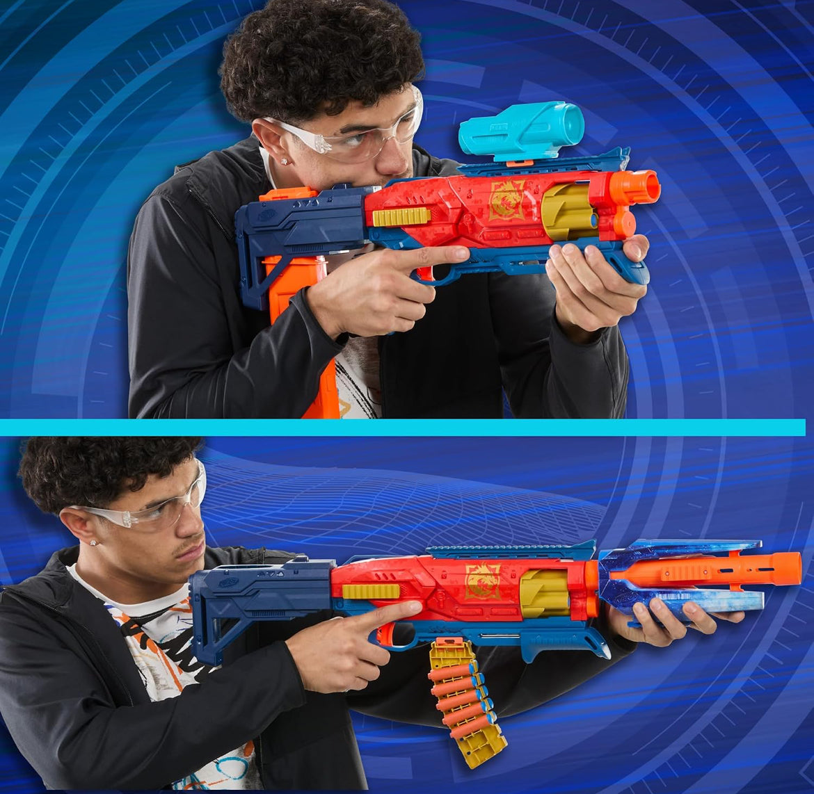 Nerf Loadout Shadowspeed Recon Blaster, 14-Dart Storage Attachment Accessory, 6-Dart Revolving Cylinder, 14 Nerf N1 Darts, Kids Toys & Gifts, Ages 8+