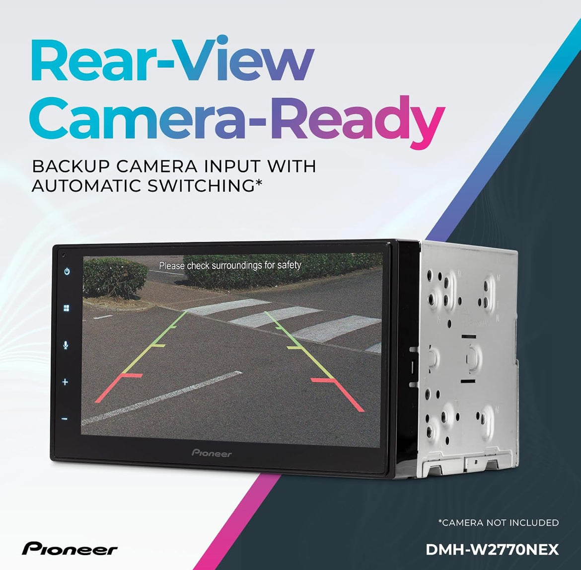 Pioneer 6.8" Capacitive Touchscreen Double Din Car StereoDigital Multimedia Receiver, Wireless Apple CarPlay & Android Auto, Bluetooth, Backup Camera, FLAC, Short Chassis, HD Radio