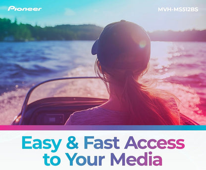 Pioneer MVH-MS512BS Enkel-Din Bluetooth Mariene Stereo met Amazon Alexa en Korrosiebestande Ontwerp