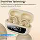Open Ear Clip Earbuds, Lightweight Comfort 40H Play BT w/ Smart Digital Display - Khaki