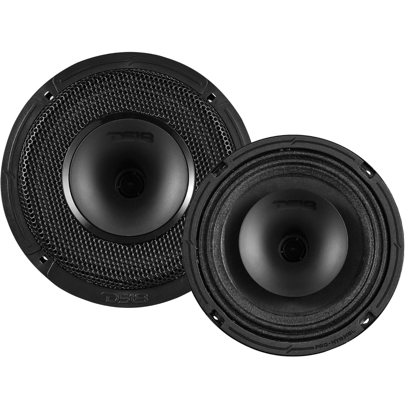 DS18 PRO-HY6MSL 6.5" Shallow Hybrid Mid-Range Car Audio W/  Built-in Driver and Grill Included - 1PC