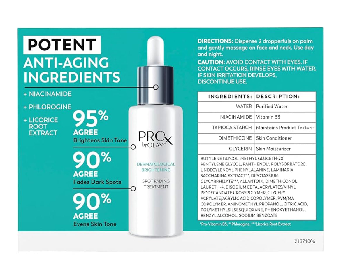 Olay Pro-X Dermatologiese Eegalige Velkleur Vleksverminderende Behandelingserum (1.3 oz)