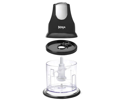 Ninja NJ100GR Express Chop Handmatige Voedselverwerker vir Kap, Fynmaak, Puree van Groente en ander Bestanddele 470ml - Grys